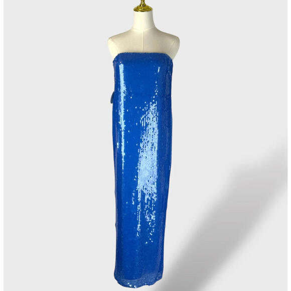 NWT $600 STAUD Casey Sequin Beaded Gown Dress Midi Designer 4/small - Picture 13 of 14